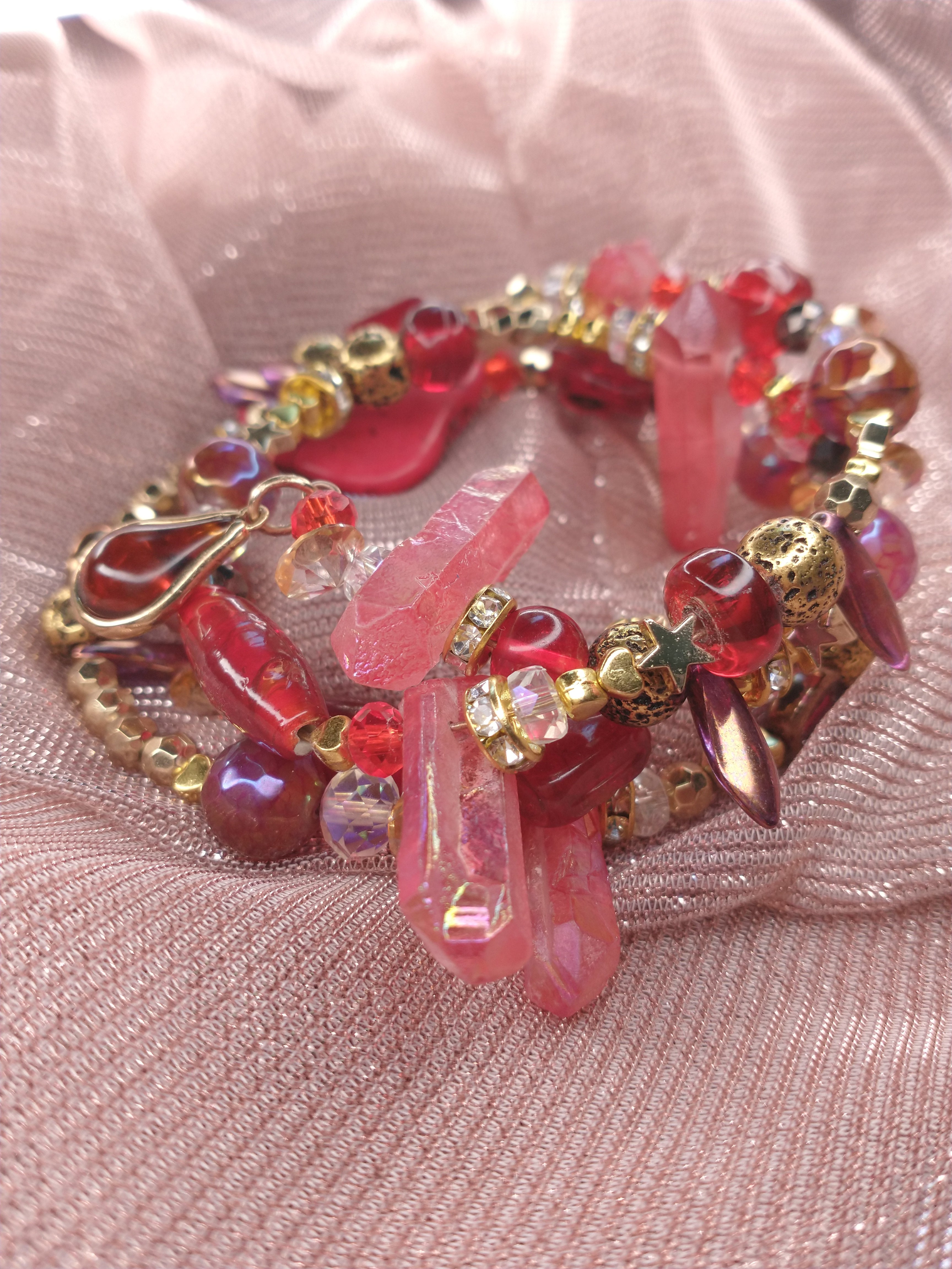 4 Row Red Labyrinth Luxe Lotta Bracelet